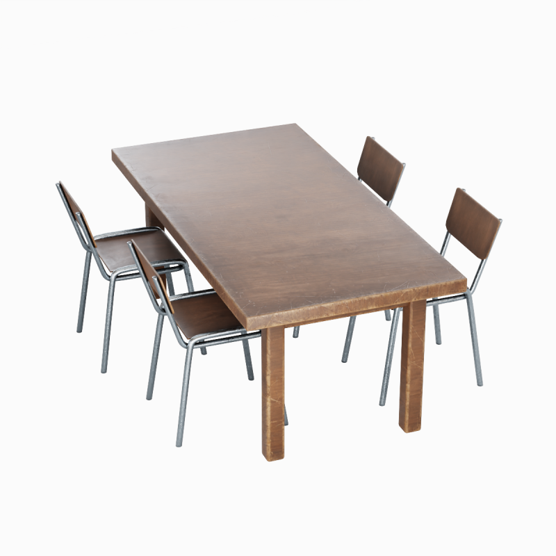 Medieval Table and Chairs 02 Modèle 3D .c4d .max .obj .3ds .fbx .stl .blend