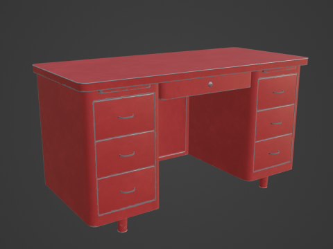Metal Desk 01 3D Модель