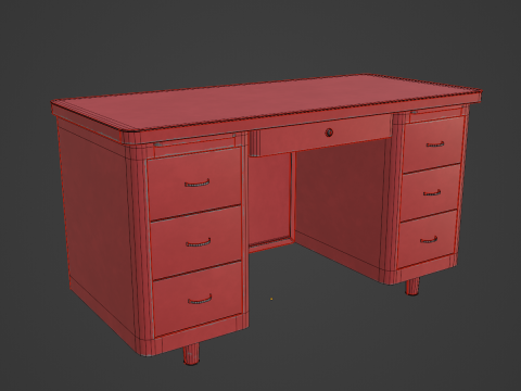 Metal Desk 01 3D Модель