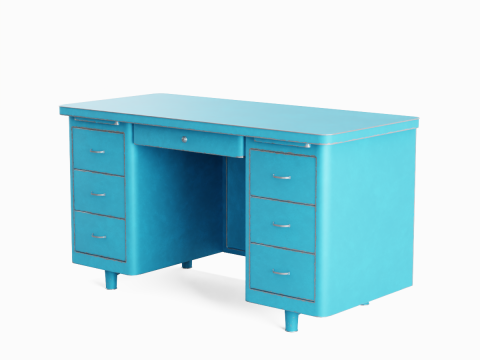Metal Desk 02 Modelo 3D