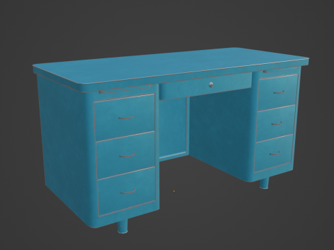 Metal Desk 02 Modelo 3D