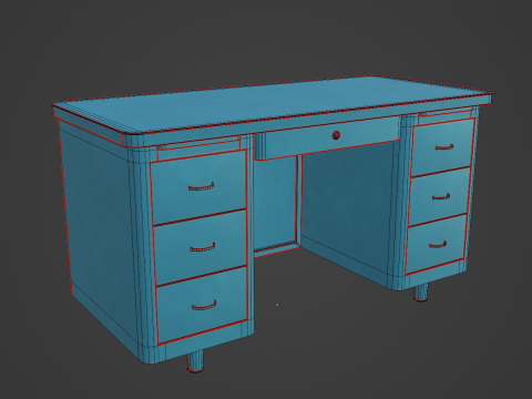 Metal Desk 02 Modelo 3D