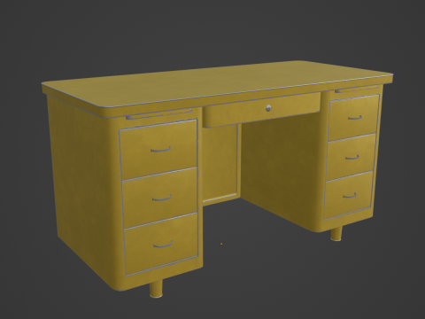 Metal Desk 03 Modello 3D