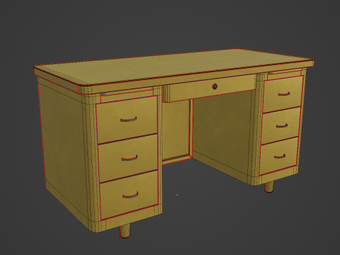 Metal Desk 03 Modello 3D