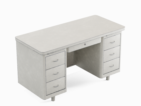Metal Desk 04 3D Model