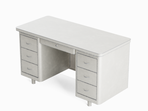 Metal Desk 04 3D Model