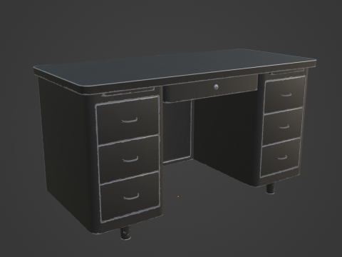 Metal Desk 05 3D-Modell