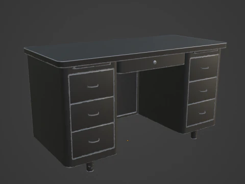 Metal Desk 05 3D Model