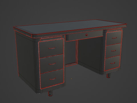 Metal Desk 05 3D-Modell