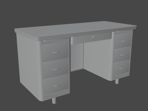 Metal Desk 05 3D-Modell