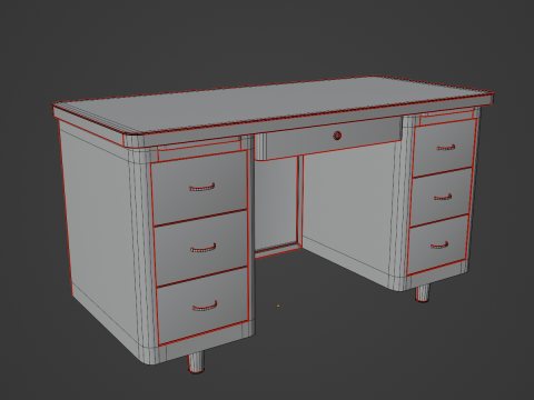 Metal Desk 05 3D-Modell