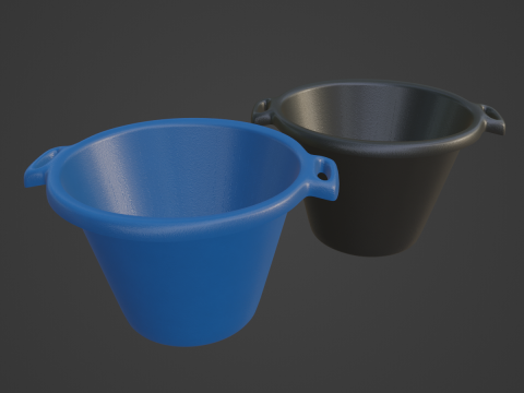 Plastic Basin with Holder 01 3D-Modell