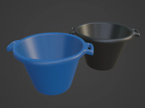 Plastic Basin with Holder 01 3D Model