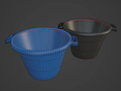 Plastic Basin with Holder 01 3D Model