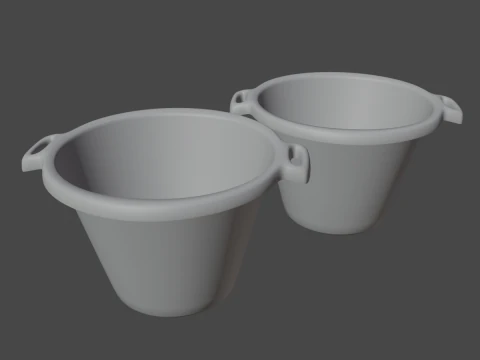 Plastic Basin with Holder 01 3D Model