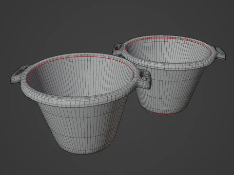 Plastic Basin with Holder 01 3D Model