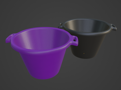 Plastic Basin with Holder 02 3D Model
