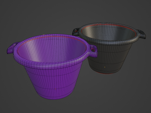 Plastic Basin with Holder 02 3D Model