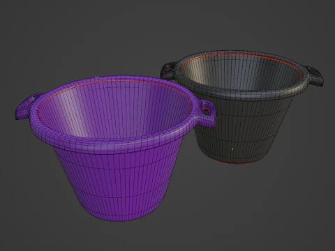 Plastic Basin with Holder 02 3D Model