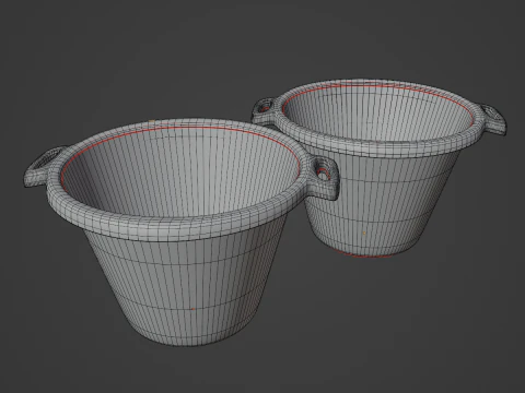 Plastic Basin with Holder 02 3D Model
