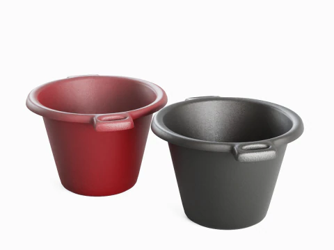Plastic Basin with Holder 03 3D Model