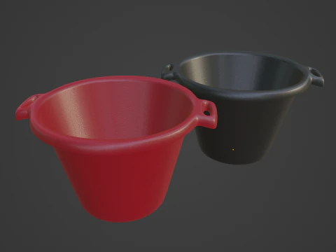 Plastic Basin with Holder 03 3D Model