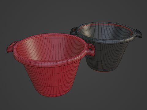 Plastic Basin with Holder 03 Model 3D