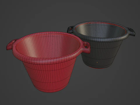 Plastic Basin with Holder 03 3D Model
