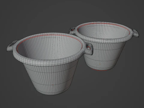 Plastic Basin with Holder 03 3D Model