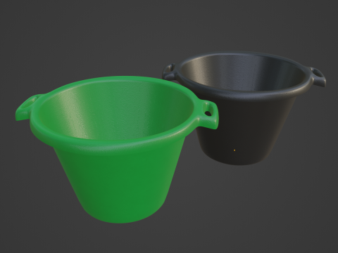 Plastic Basin with Holder 05 3D Model