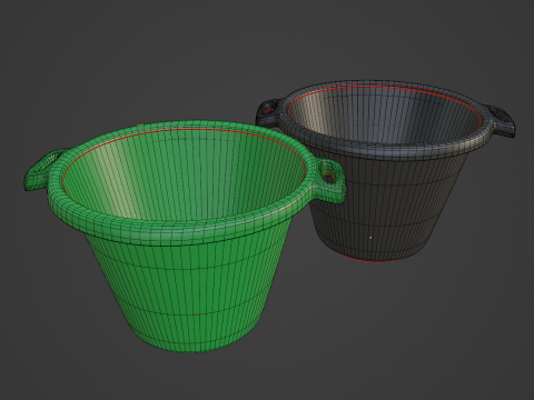 Plastic Basin with Holder 05 3D Model