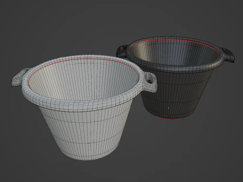 Plastic Basin with Holder 06 3D Model