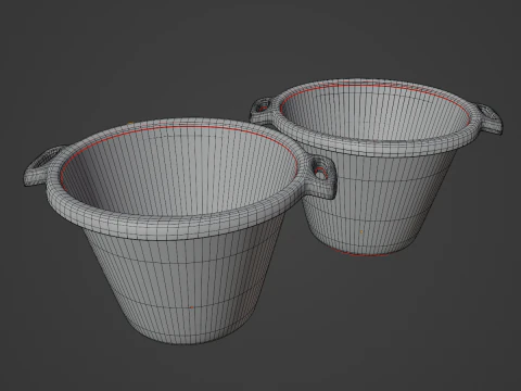 Plastic Basin with Holder 06 3D Model