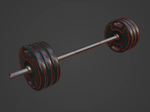 Techno Gym Langhantel 01 3D Modell