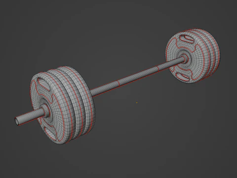 Techno Gym Langhantel 01 3D Modell