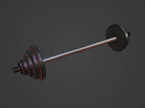 Iron Barbell 01 3D Model