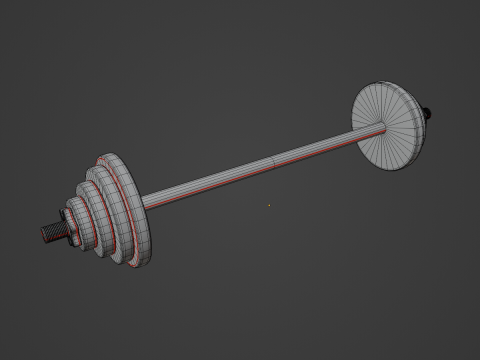 Iron Barbell 01 3Dモデル