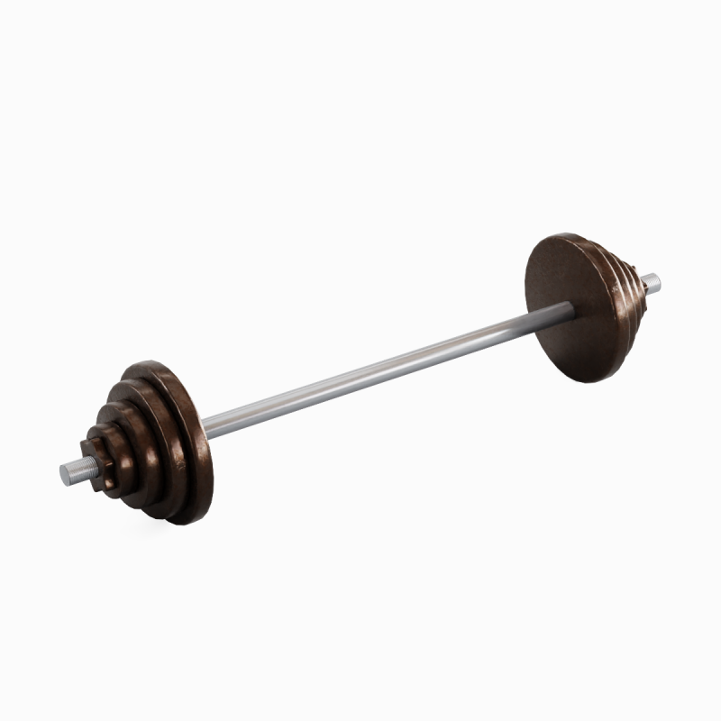 Iron Barbell 02 3D Модель .c4d .max .obj .3ds .fbx .stl .blend 