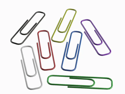 Пластиковые скрепки для бумаги 7 шт. 3D Модель