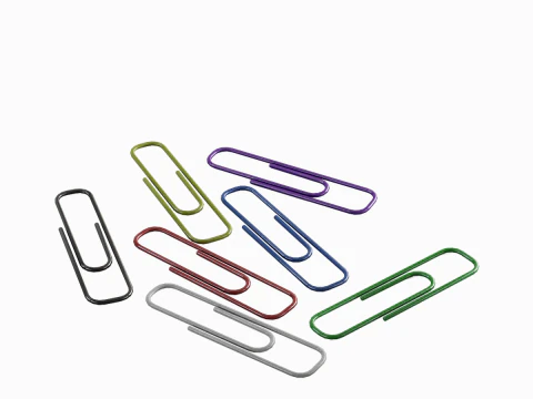 Plastic Paper Clips 7 Pcs 3D Model