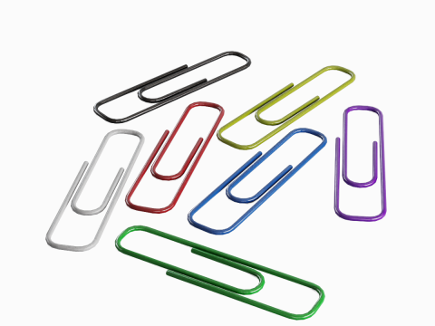 Plastic Paper Clips 7 Pcs 3D-Modell