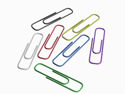 Plastic Paper Clips 7 Pcs 3D Model