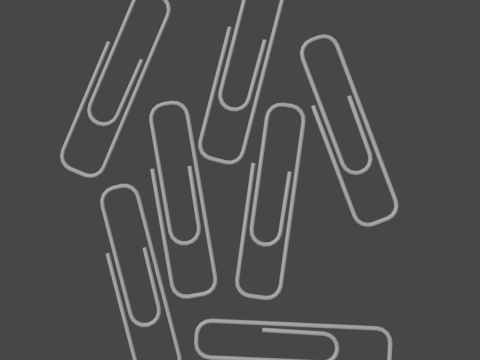 Plastic Paper Clips 7 Pcs 3D-Modell