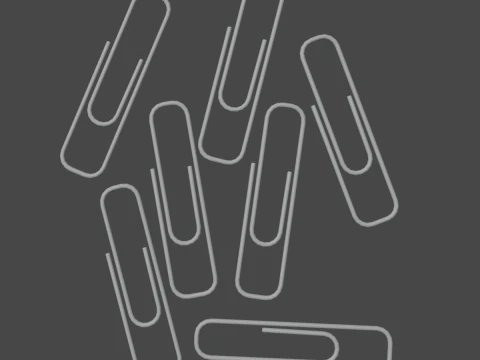 Plastic Paper Clips 7 Pcs 3D Model
