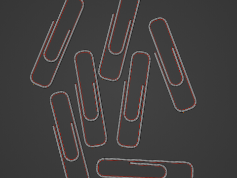 Plastic Paper Clips 7 Pcs 3D-Modell