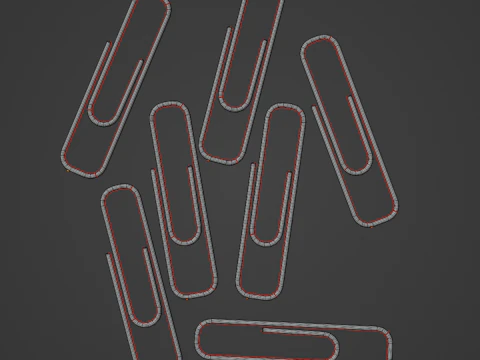 Plastic Paper Clips 7 Pcs 3D Model