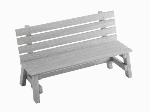 Wooden Outdoor Bench 02 3D Model