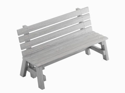 Wooden Outdoor Bench 02 3D-Modell