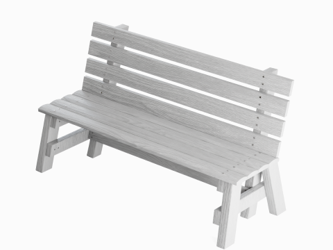 Wooden Outdoor Bench 02 3D-Modell