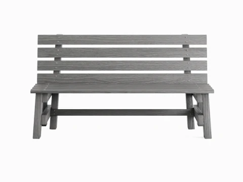 Wooden Outdoor Bench 04 3D Model